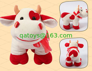 China Standing Pose RedBull Red Cow Milka Cow Plush Toys supplier