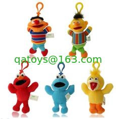 China Cute Sesame Street Plush Stuffed Toys with Hook keychain toys supplier